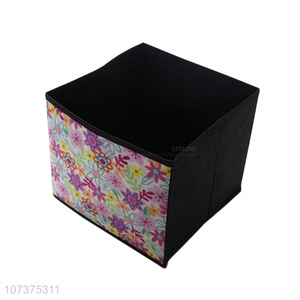 Popular products flower printed foldable non-woven storage box for home decoration