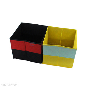 Superior quality clashing colours folding nonwoven storage box home organizer