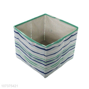 Good quality wavy stripe printed folding nonwoven storage box home organizer