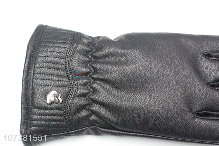 Factory Supply Customized Winter Adult Women Washed Leather Gloves