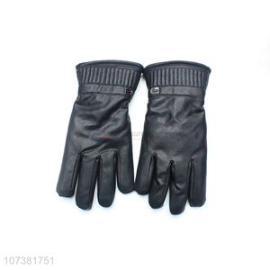 Best Price Elegant Balck Simple Soft Washed Leather Gloves For Women