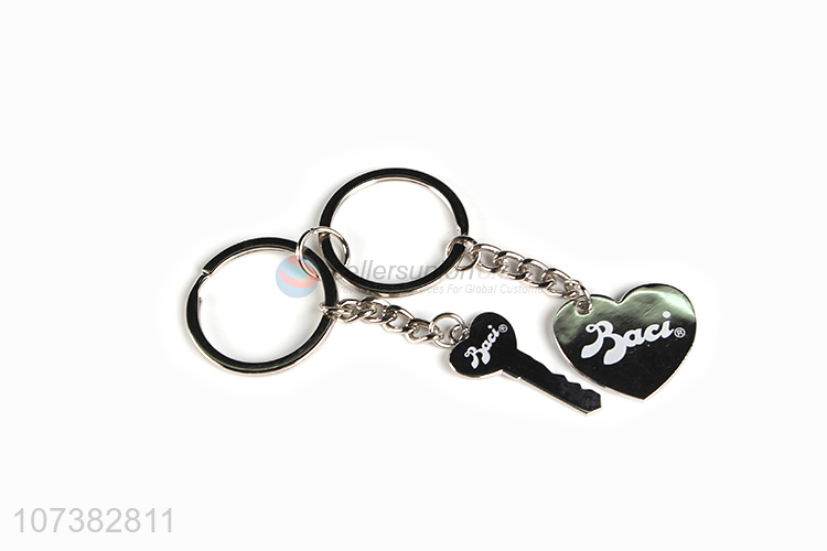 Best selling key heart metal key chain creative valentine's day gift