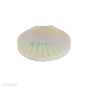 Creative design white seashell shape folding makeup mirror pocket mirror