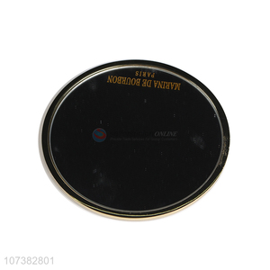 New products personalized single sided round embossing alloy makeup mirror
