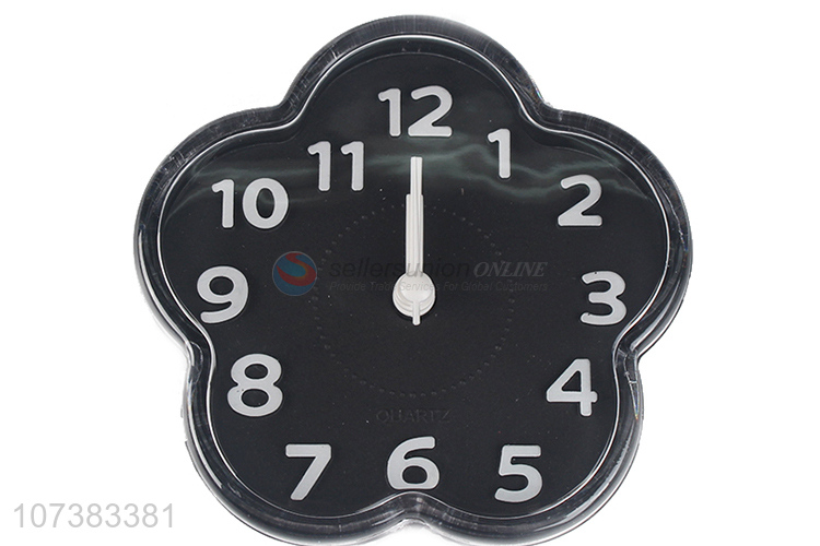 Reasonable Price Flower Shape Black Household Plastic Alarm Clock