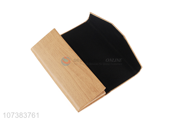 Good Sale Wood Grain Folding Triangular Eyeglass Case