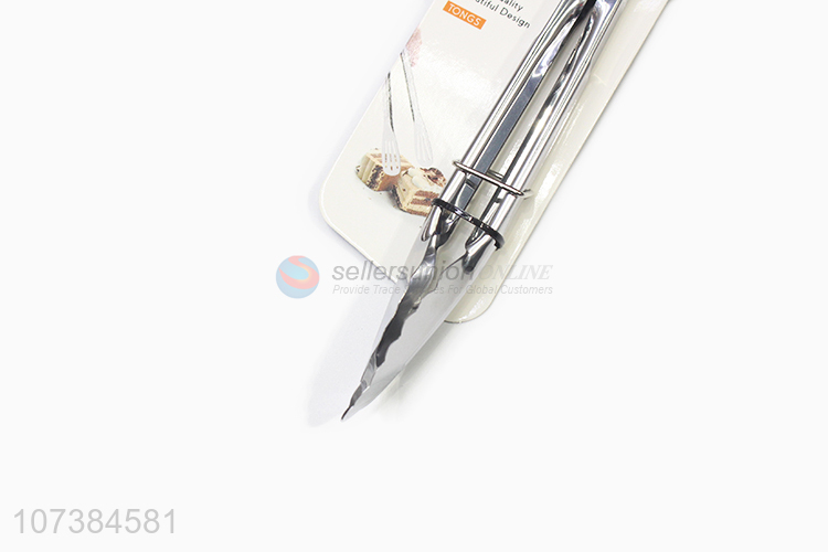 Wholesale cheap 7 inch anti-scald stainless steel kitchen tongs serving tong
