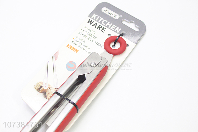 Promotional items 9 inch non-stick bpa free stainless steel food serving tongs