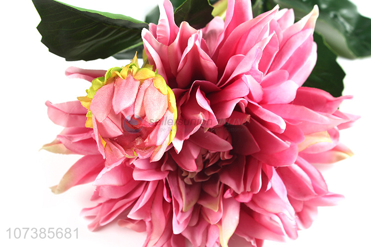 Hot sale indoor decoration lifelike dahlia flowers artificial flower