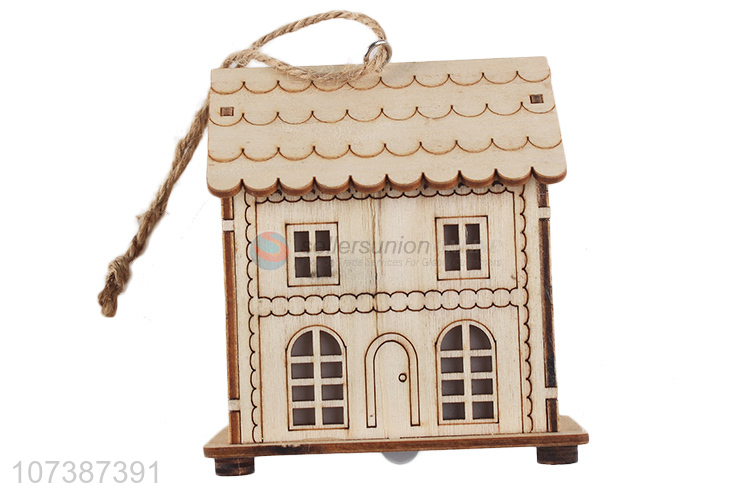 Most popular home ornaments Christmas led wooden house table lamp