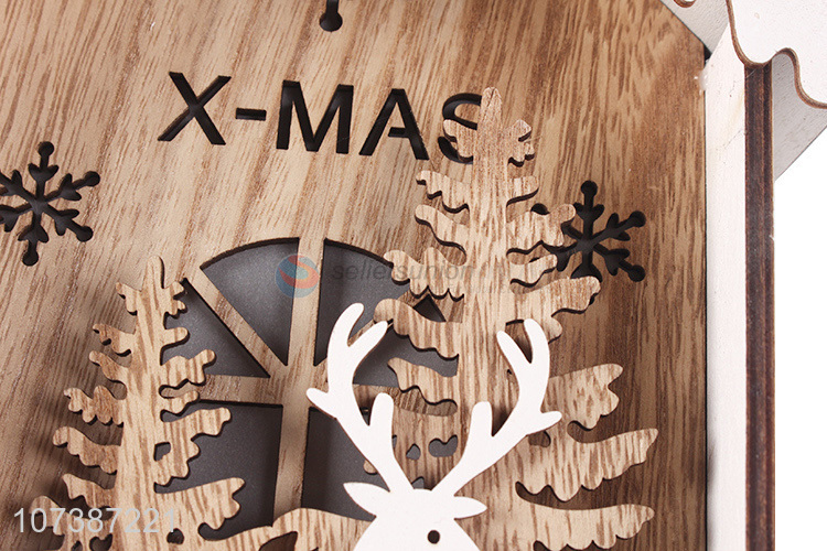 Suitable price led light wooden house Christmas ornaments tabletop decoration