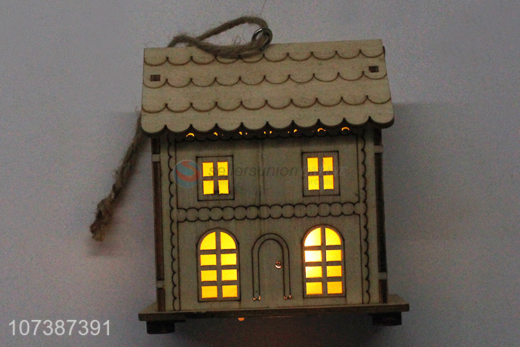 Most popular home ornaments Christmas led wooden house table lamp