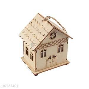 Good quality Christmas crafts led wooden Christmas house for decoration