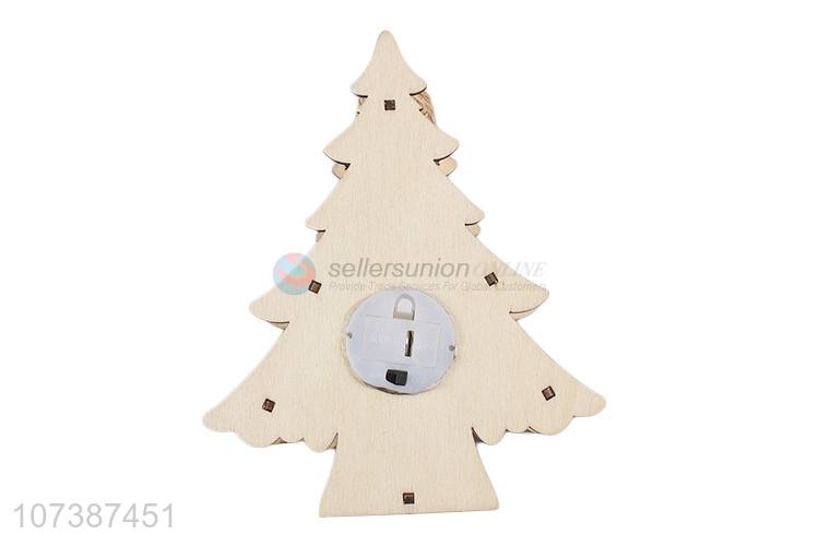 Factory direct sale wooden Christmas tree Christmas carving crafts with led light
