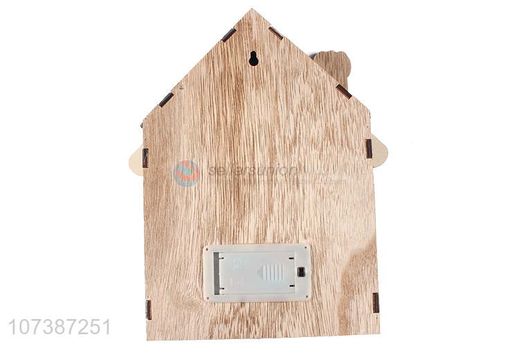 High quality home ornaments Christmas led wooden house hanging pendant