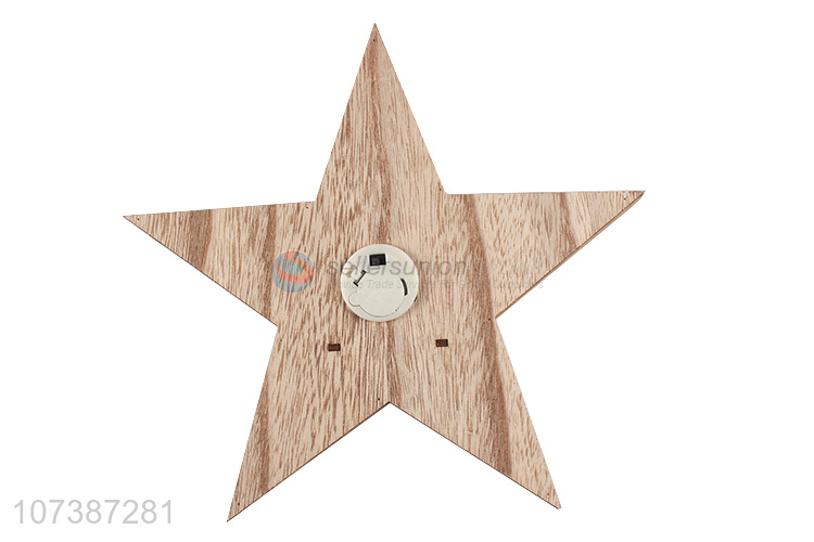 Low price led wooden star carved wooden lamp Christmas decoration