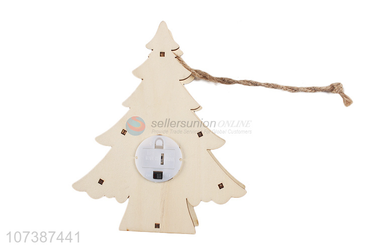 New style led light mini wooden Christmas tree tabletop decoration