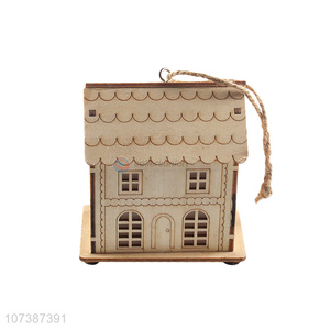 Most popular home ornaments Christmas led wooden house table lamp