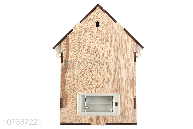 Suitable price led light wooden house Christmas ornaments tabletop decoration