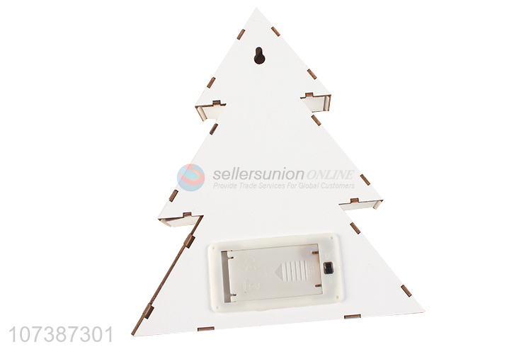 Wholesale popular led light mini wooden Christmas tree tabletop decoration