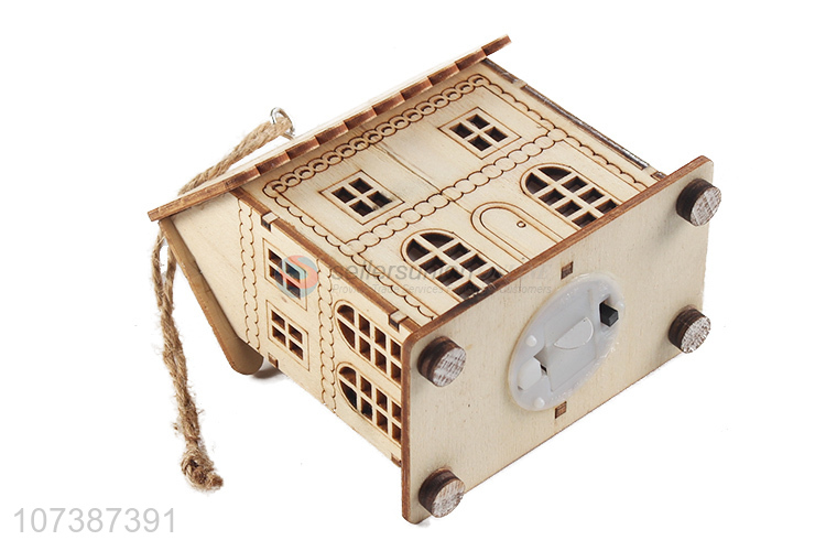 Most popular home ornaments Christmas led wooden house table lamp