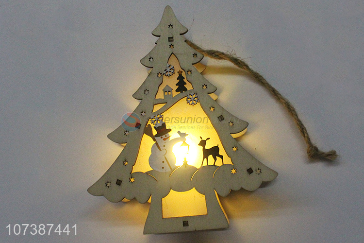 New style led light mini wooden Christmas tree tabletop decoration