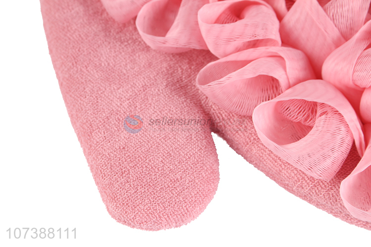 Fashion Design Colorful Bath Gloves With Bath Flower