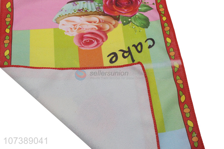 Wholesale Cake Pattern Microfiber Tea Towel