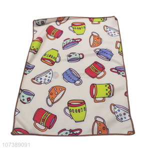 Cartoon Cup Pattern Colorful Tea Towel <em>Soft</em> Cleaning <em>Cloth</em>