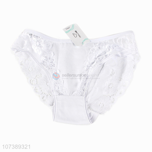 Best selling white lace women panties cotton ladies briefs
