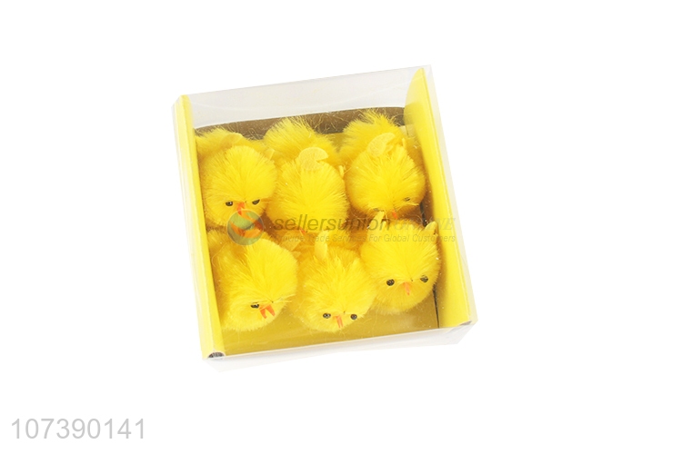 Unique Design Adorable Fluffy Yellow Chicks Easter Decoration