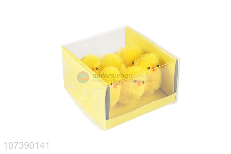Unique Design Adorable Fluffy Yellow Chicks Easter Decoration