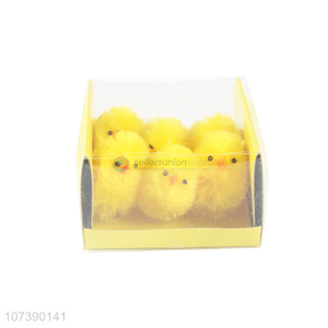 Unique Design Adorable Fluffy Yellow Chicks Easter Decoration