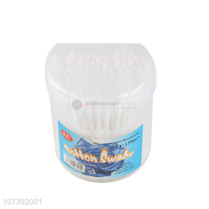 Cheap Disposable Double Tipped Cotton Swabs In Transparent Plastic Box