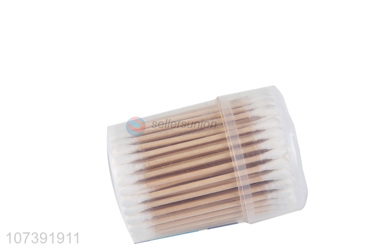 High Sales Eco-Friendly Double Heads Wooden Stick Disposable Cotton Swabs