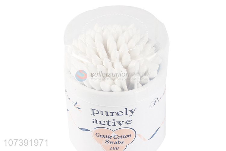 Bottom Price 100 Count Plastic Stick Double Tipped Cotton Swabs