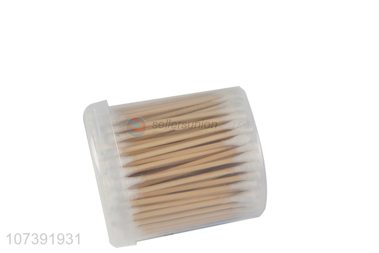 Wholesale Eco-Friendly Wooden Stick Disposable Cotton Swabs With Plastic Box