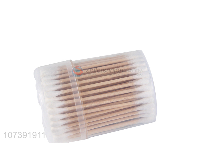 High Sales Eco-Friendly Double Heads Wooden Stick Disposable Cotton Swabs
