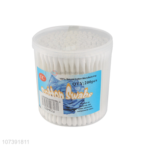 High Sales 200 Count White Plastic Stick Double Tipped Cotton Swabs