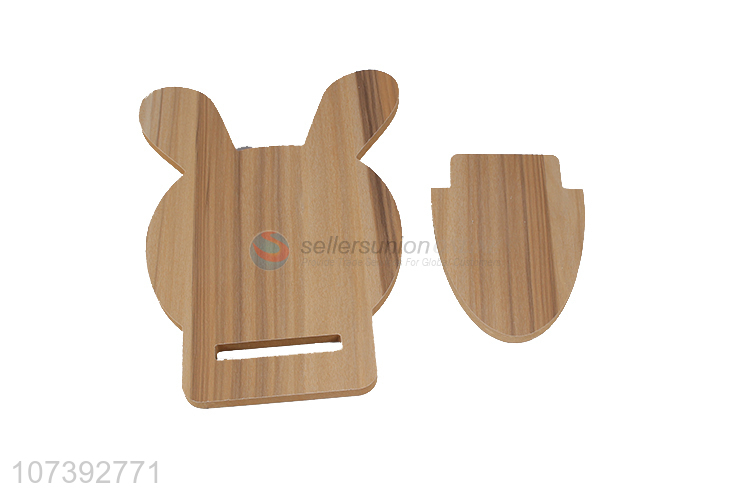 Wholesale Cute Rabbit Ears Design Wooden Single Side Makeup Mirror