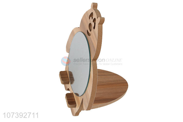 Premium Quality Cartoon Wooden Single Side Makeup Mirror For Girls