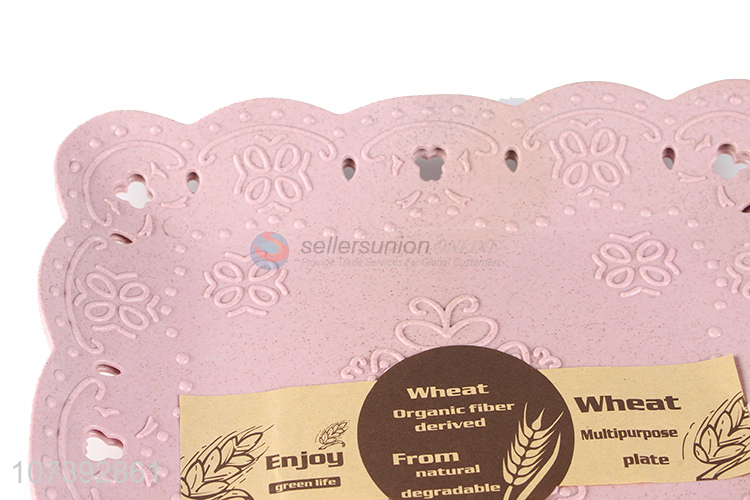 Factory Wholesale Wheat Straw Plate Multipurpose Plastic Fruit Plate