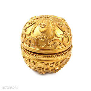 New arrival round gold luxury carved resin crafts for home decoration