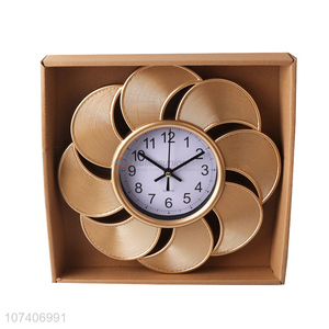 Competitive price gold European style wall clock decorative hanging clocks
