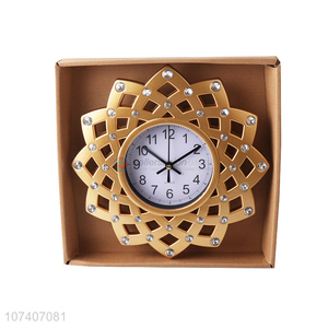 Hot product home decoration gold European style plastic wall clock