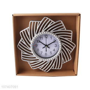 High quality home decoration silver European style plastic wall clock