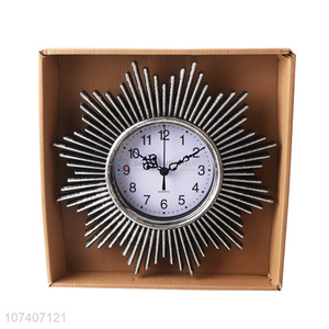 Latest arrival home decoration silver European style plastic wall clock