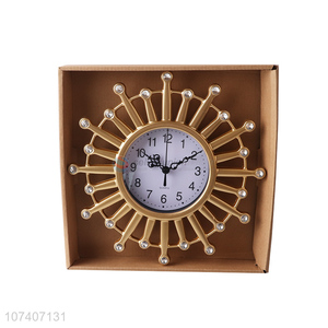 Good sale home decoration gold European style plastic wall clock