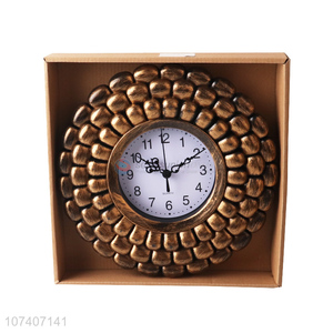 New product home decoration gold European style plastic wall clock