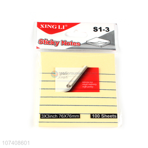 Low price private label yellow lined <em>sticky</em> notes/adhesive <em>note</em> <em>pad</em>